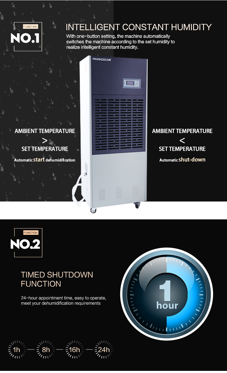 Low Noise 1200m3/H 6.8KG/H Portable Industrial Dehumidifier