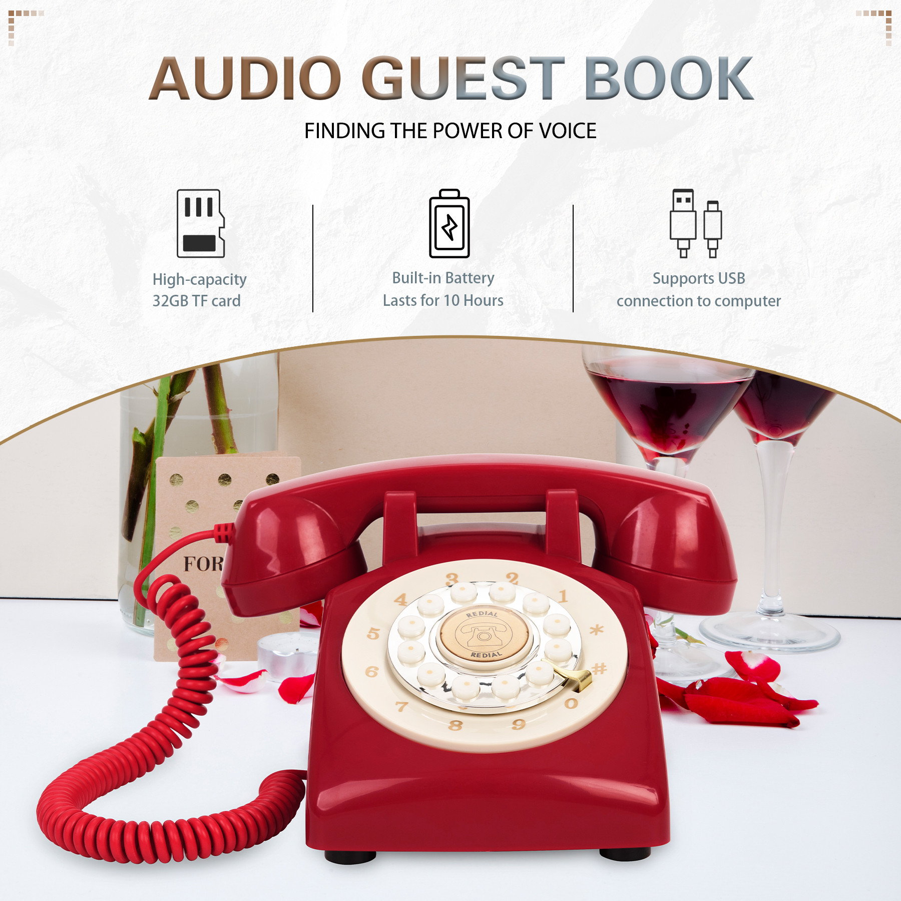 32GB Audio Guest Book Take Your Presentations To Next Level With Rechargeable Battery And USB Connectivity