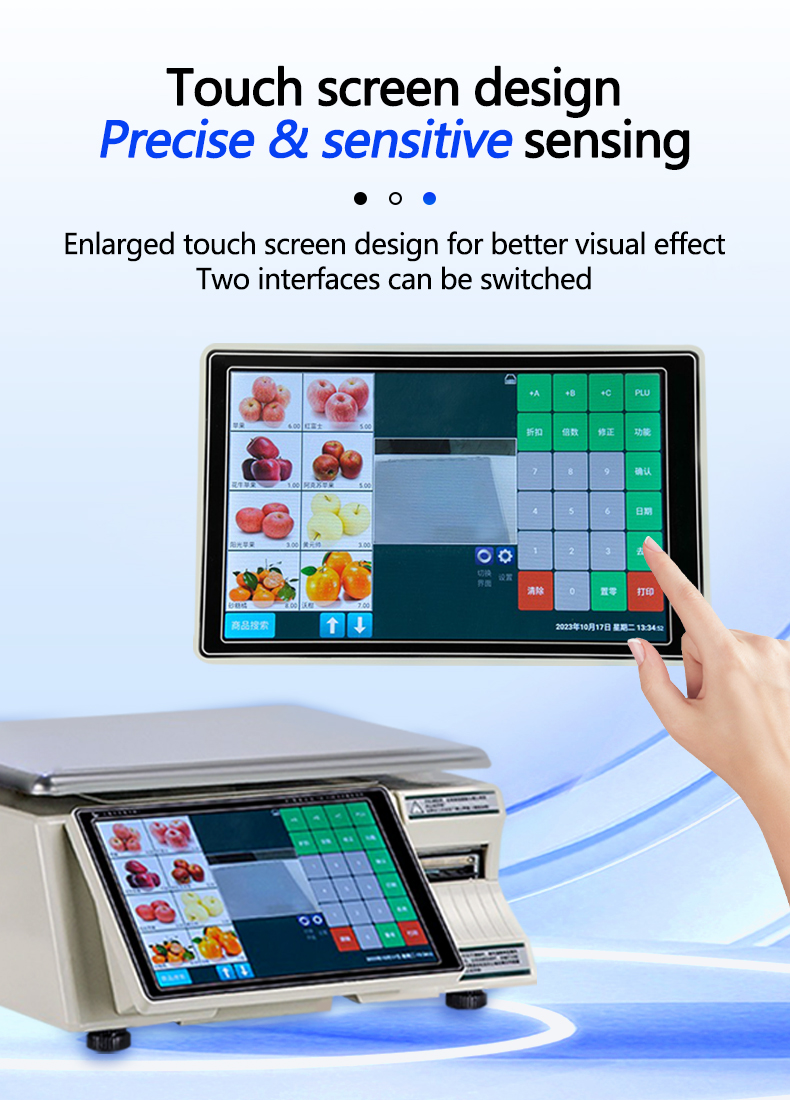 Maximum Range 30kg Intelligent Bar Code Table Scale SHW-TMF6 with 10/7 Inch Display