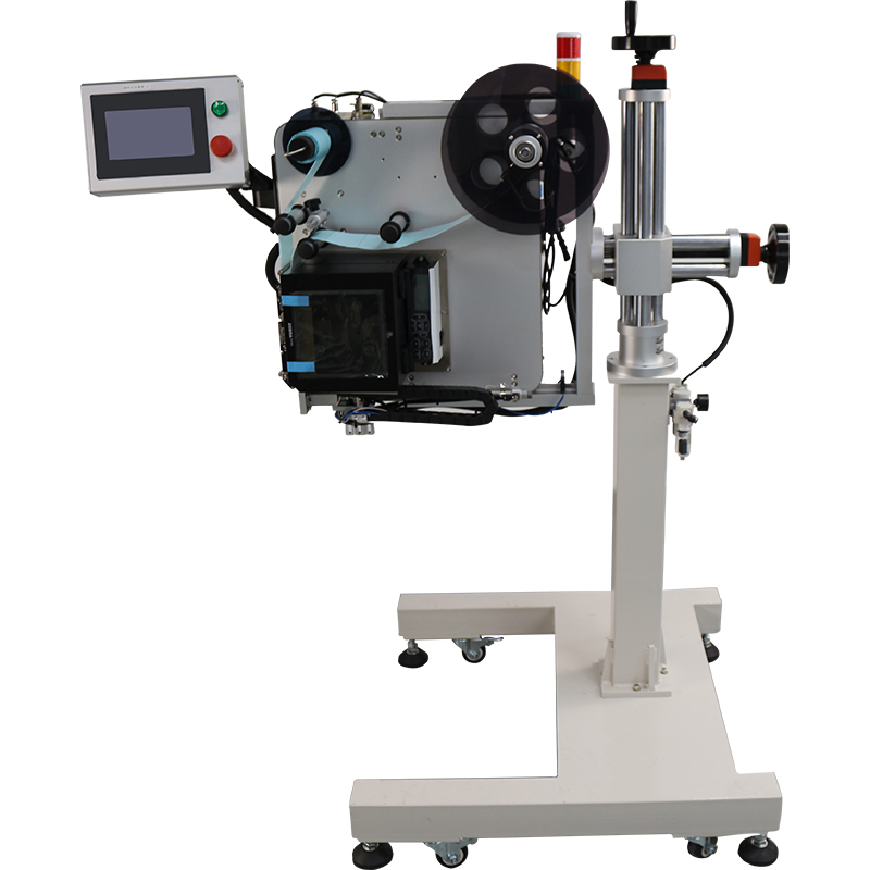 Food Packaging Label Applicator with Variable Data Barcode Printing and RFID Scanner