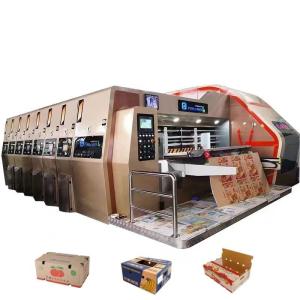  High Speed Four Color Corrugated Carton Box Printing Slotting Die Cutting Machine For Box Making Manufactures