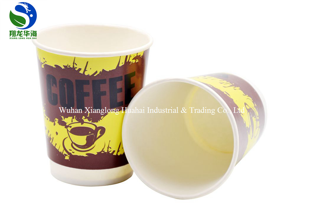 Double Wall Thermal Insulation Paper Travel Cup With Cover For Hot Beverages