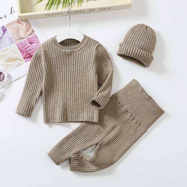 2023 Autumn Winter Knitted Sweater Baby Girls Boys Clothes rib knit boys