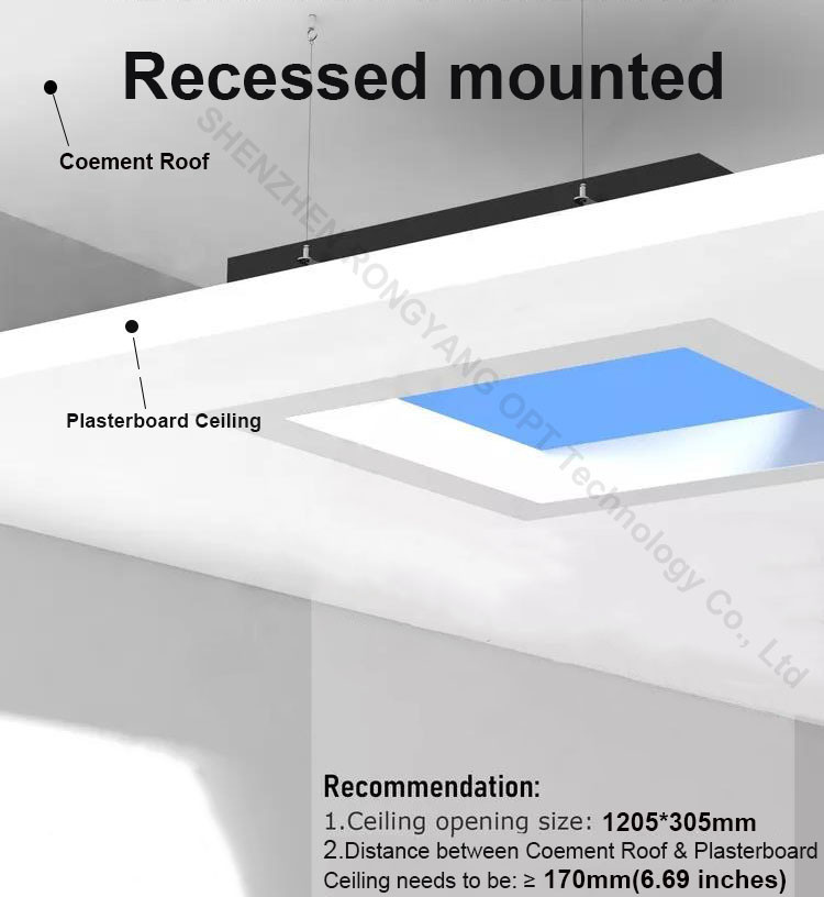 Vertical 110VAC LED Fake Skylight Durable 4000lm Surface Mounted