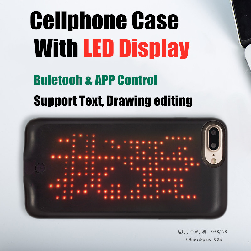 Text Drawing Editing Plastic iPhone Case With LED Notification Display