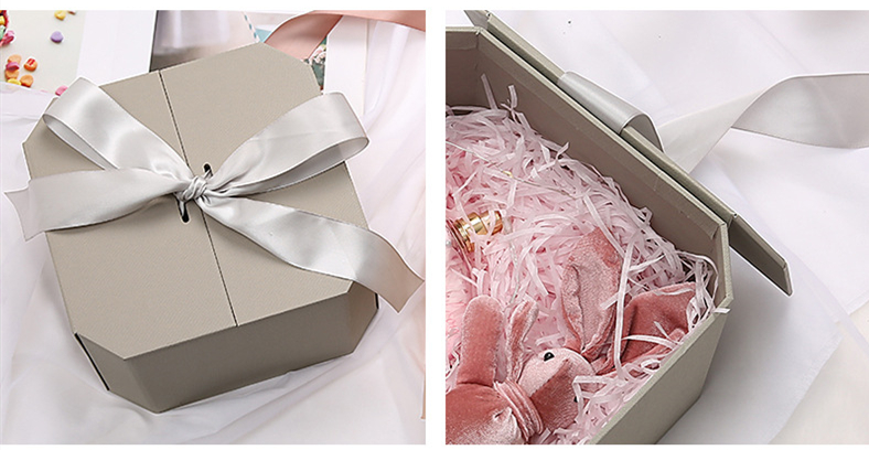 Octagonal Valentine'S Day Packaging Boxes , Ultraportable Fancy Paper Gift Box