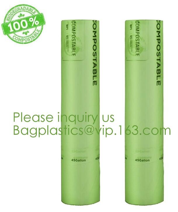 Eco-friendly Roll Compostable Plastic Bag Drawstring Biodegradable Garbage Bags,cornstarch custom compostable biodegrada
