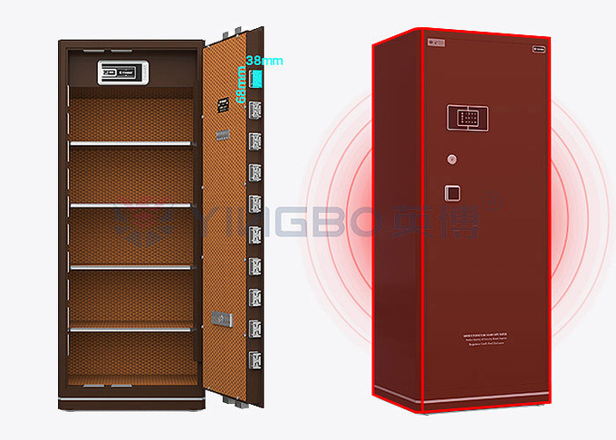 Patented Double T Bolts Home Safe Deposit Box With Fingerprint Recognize Technology And Dual Alarm System YB/N6-180