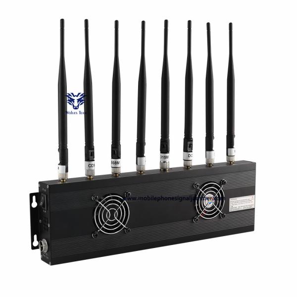 80W 8 channels Cell Phone Signal Jammer High Power GSM 3G 4G WIFI GPS Jamming