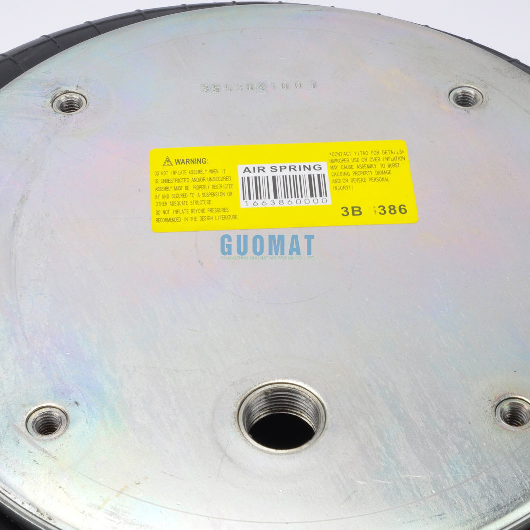 Triple Convoluted Air Bag Guomat No. 3b7386 Bellow No. 3b383 Industrial Air Spring 4X3/8-16unc Screw