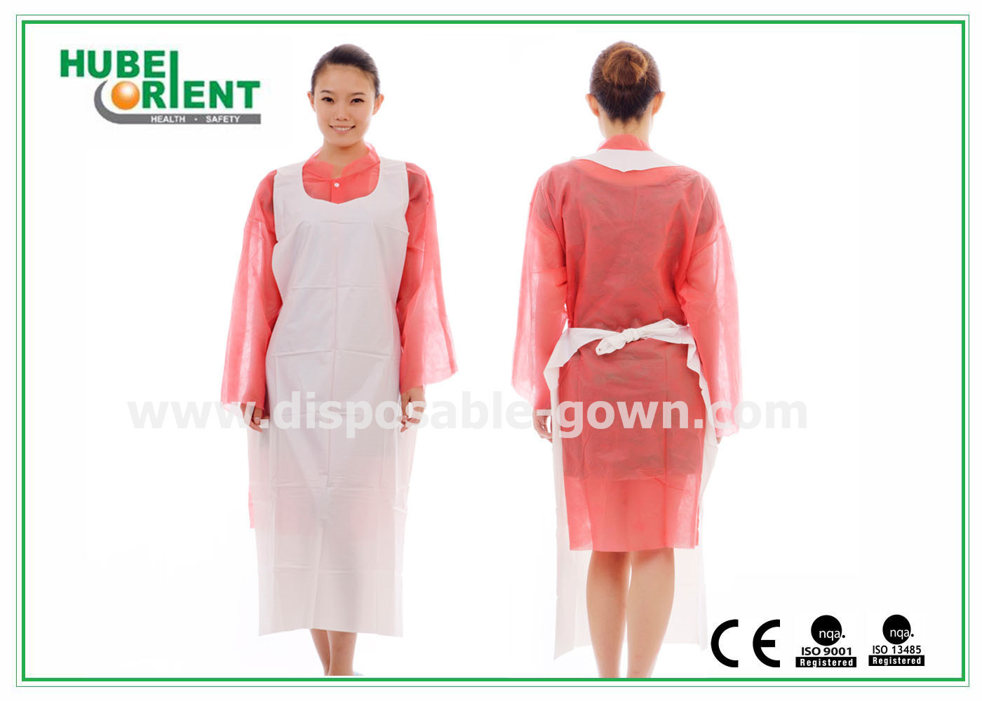0.08mm Polythene Disposable Plastic Apron With Smooth Surface