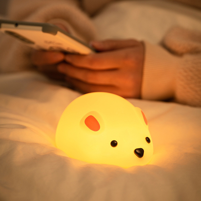 Mouse Night Light For Kids Rechargeable LED Children Lamp Timer Bedside Lamp Decor Baby Nursery Breastfeeding NightLight