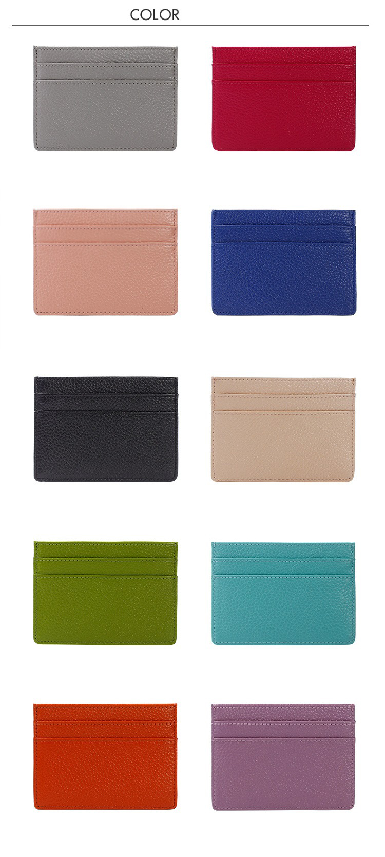 GENUINE LEATHER Slim Embossed Personalized Uv Print Monogrammed Credit Card Holder Wallet