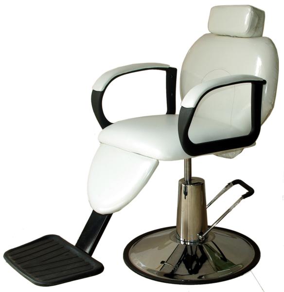 Indoor White Salon Barber Chair Hydraulic With Removable Pillow , Color