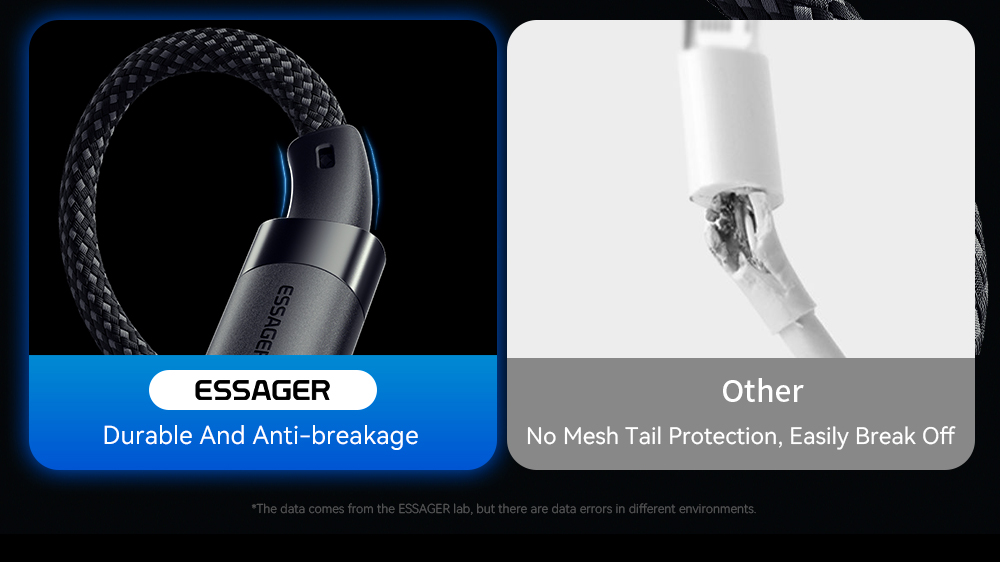 TPE USB A To USB C Magnetic Data Cable 100W 1m ESSAGER ES-X53 Series