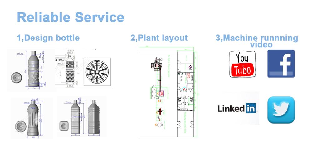 500 ML Drinking Water Bottle Making Machine 0.3 - 0.5 Mpa Operating Pressure