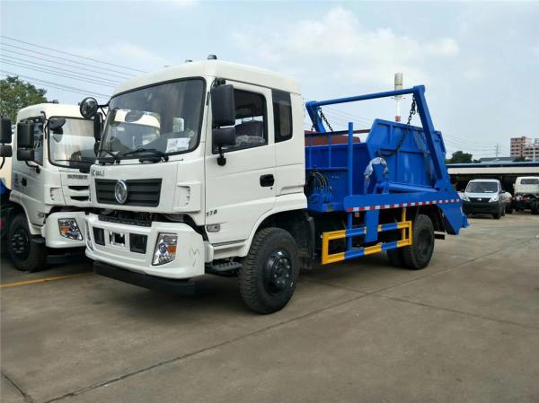 Municipal Rubbish Collection Truck , 10 Tons Dongfeng Swing Arm Garbage Disposal