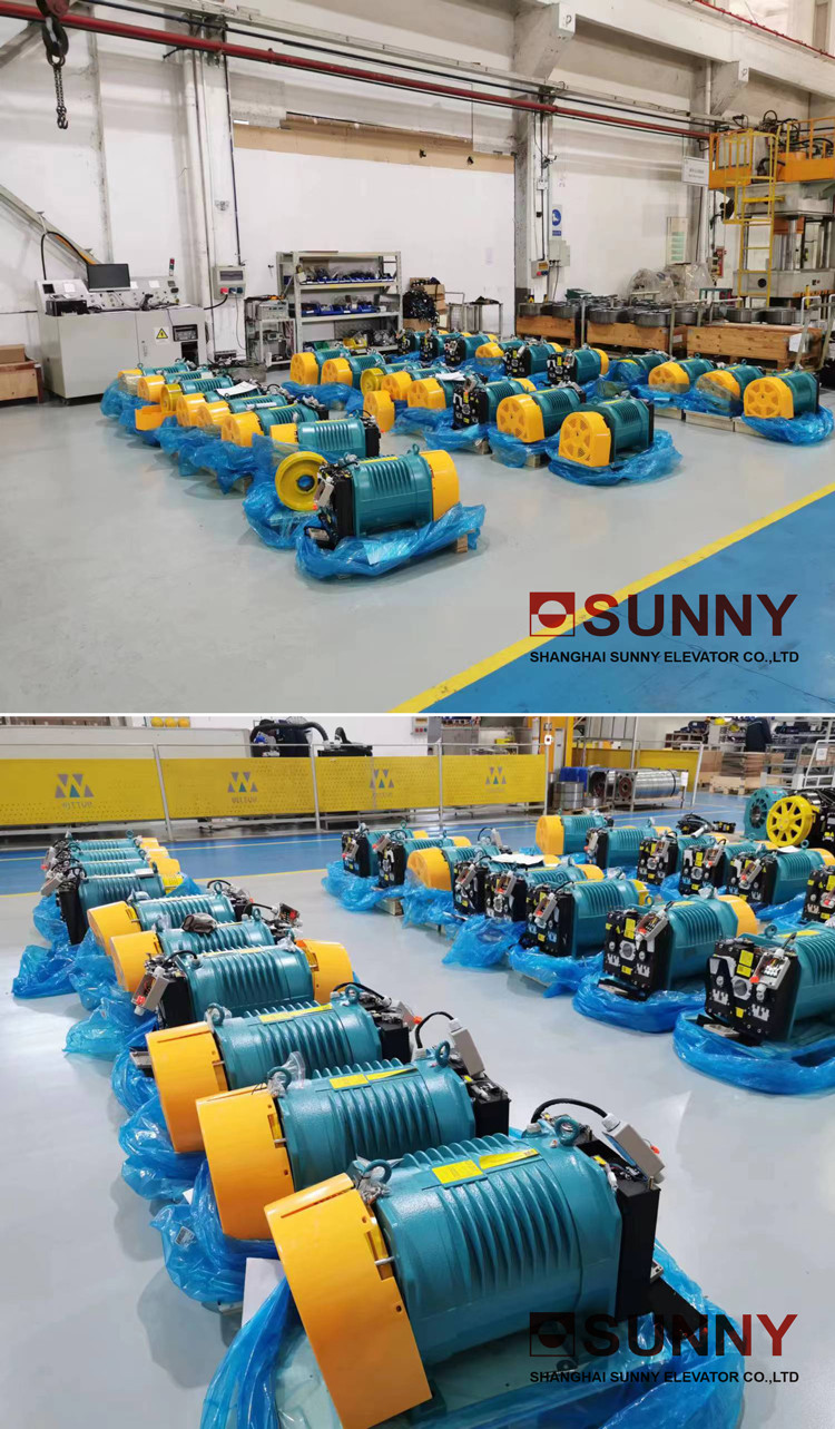Professional Elevator Spare Parts Vvvf Motor Elevator Traction Machine Blue