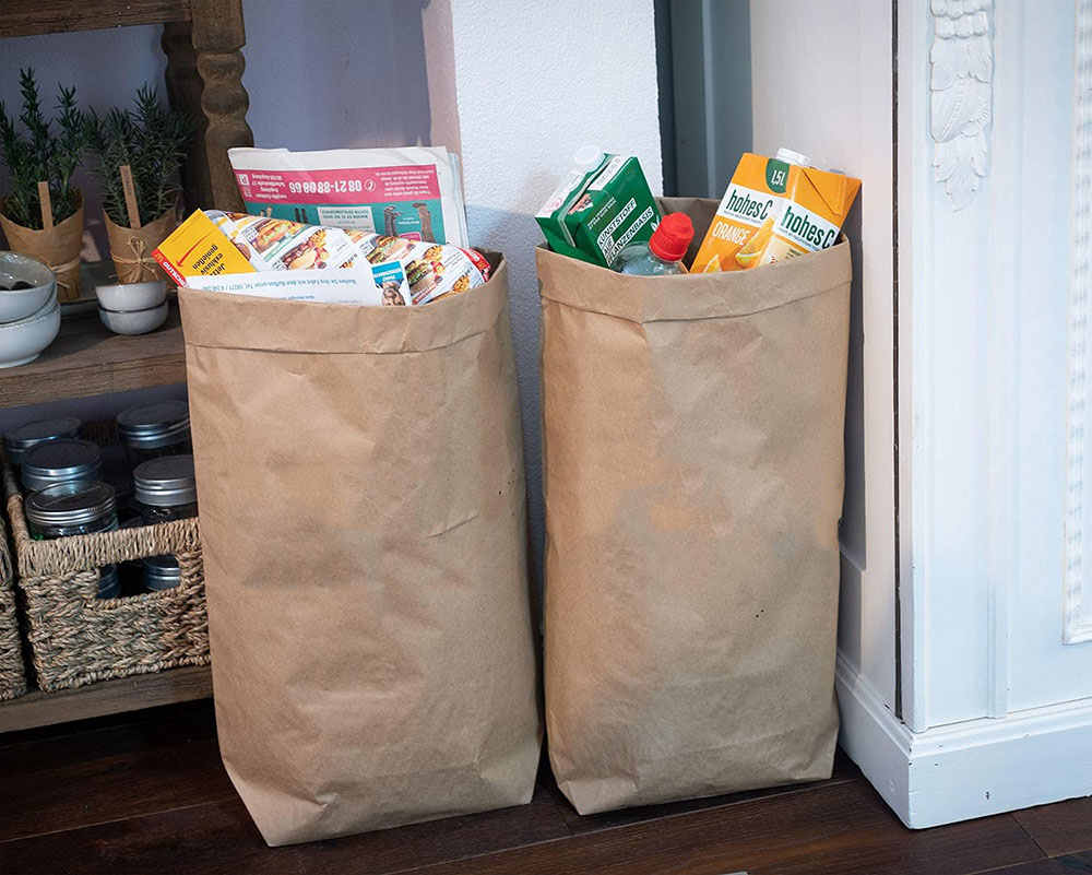 Waterproof Biodegradable Brown Kraft Paper Lawn Leaf Trash Yard Waste Rubbish Paper Garbage Bag For Home And Garden