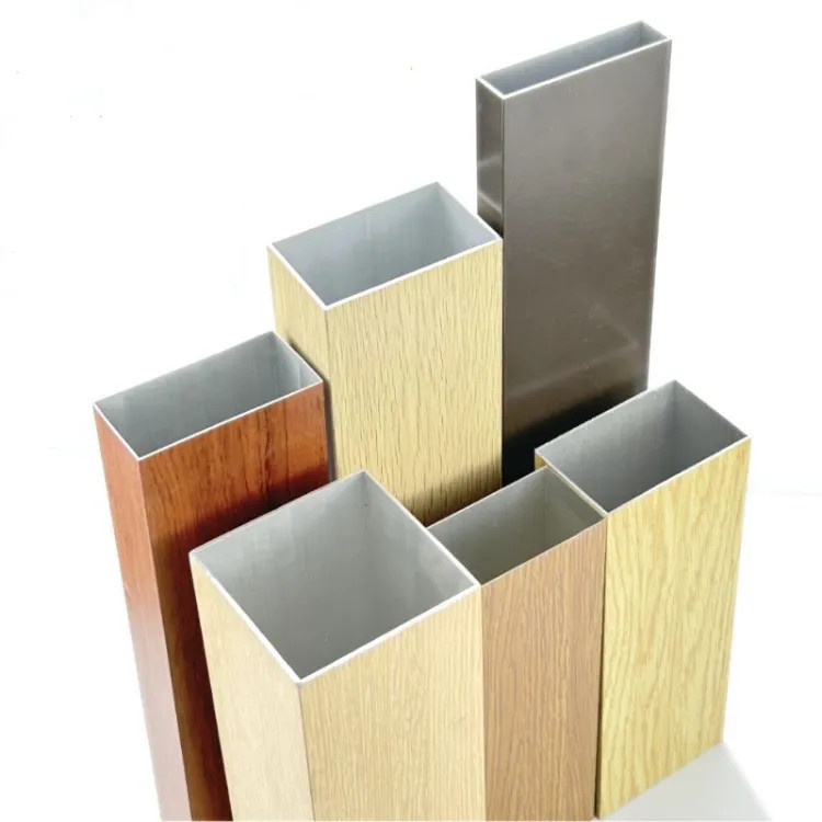 Wood Grain Aluminum Square Tube Rectangular Pipe For Decoration Building