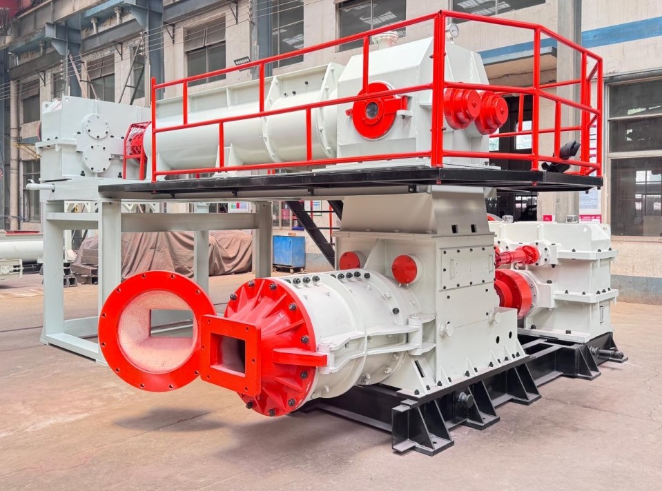 flexible 110+200 Kw Clay Brick Making Machine With Double Stage Vacuum Extruder JKY55/55-40 11000-25000 Bricks/Hour