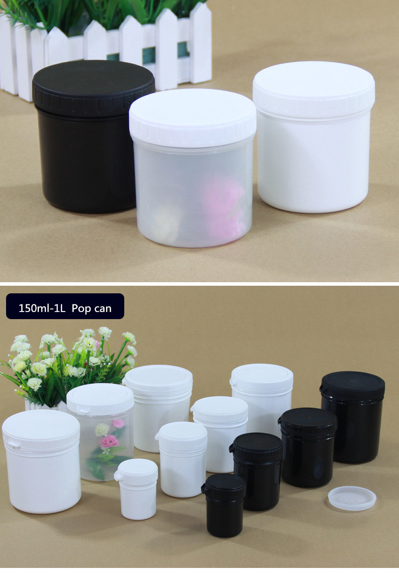 Powder Packing HDPE Jar with Wide Mouth and Sealed Screw Neck in Black/White/Transculent