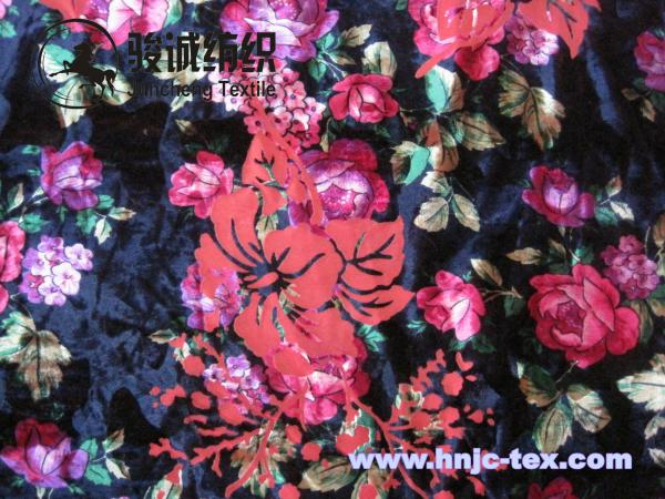 New burnout antistatic flower polyester fabric miro velvet fabric women apparel