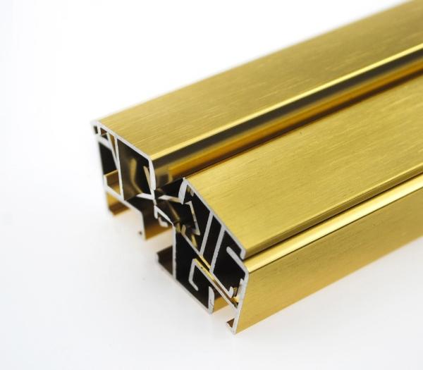 Luxury Gold / Silver Brushed Anodized Aluminum Profiles OEM Customized the