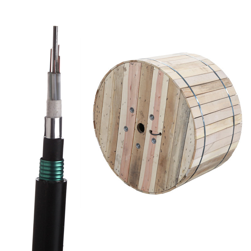 Double Jacket 24 Core Direct Buried Armoured Steel Tape Fiber Optic Cable GYTA53