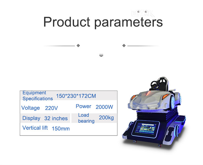 Dynamic 9D VR Simulator Shopping Mall VR Race Car Arcade Game Machine