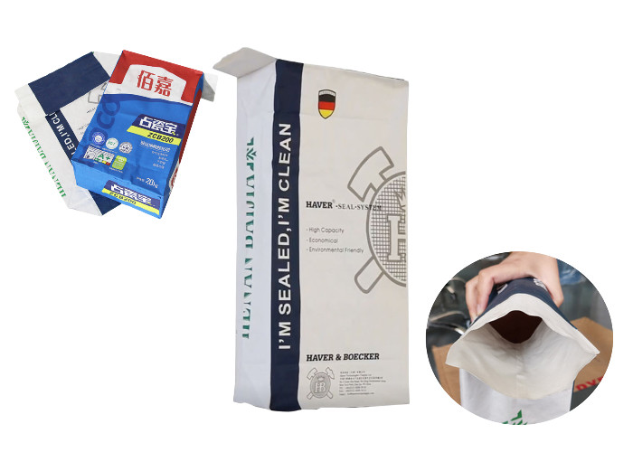 Chemical Fertilizers Pasted Valve Multiwall Paper Bags 20kg 25kg Waterproof