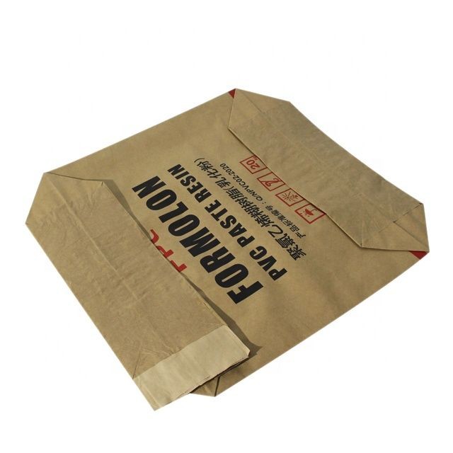 15kg 20kg Custom Printed Multiwall Kraft Paper Valve Sacks For Cement Paper Pack