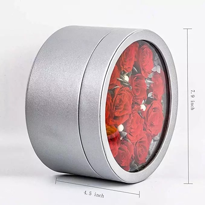 Preserved Roses Flower 12 Roses in Round Gift Box for Wife or Girlfriend rose Preserved Flowers