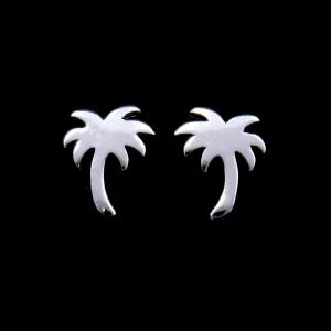  Ocean Coconut Tree Plain 925 Silver Earrings Plant Accessory / Engagement Jewellery Manufactures