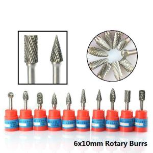 Tooth Pattern Bidentate Pattern 1/4" 6mm Sintered Tungsten Rotary Burr Set