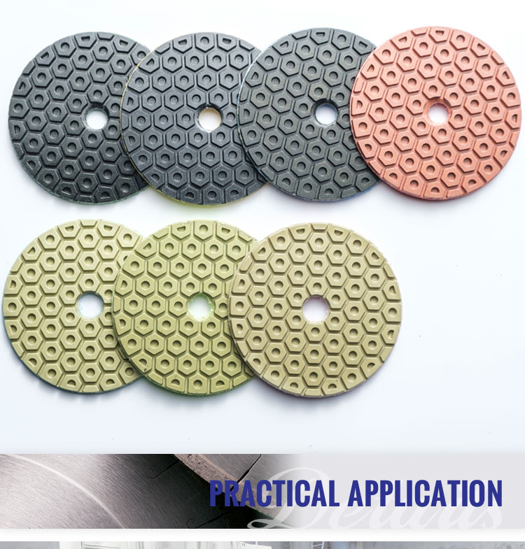 100mm Resin Bond Wet Diamond Polishing Pad for Granite Marble Quartz Stone 7 Pieces Set