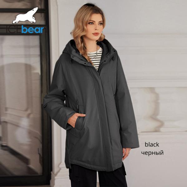 Elegant Utility Mid-Length Cotton Coat With Moderate Thickness And Moderate