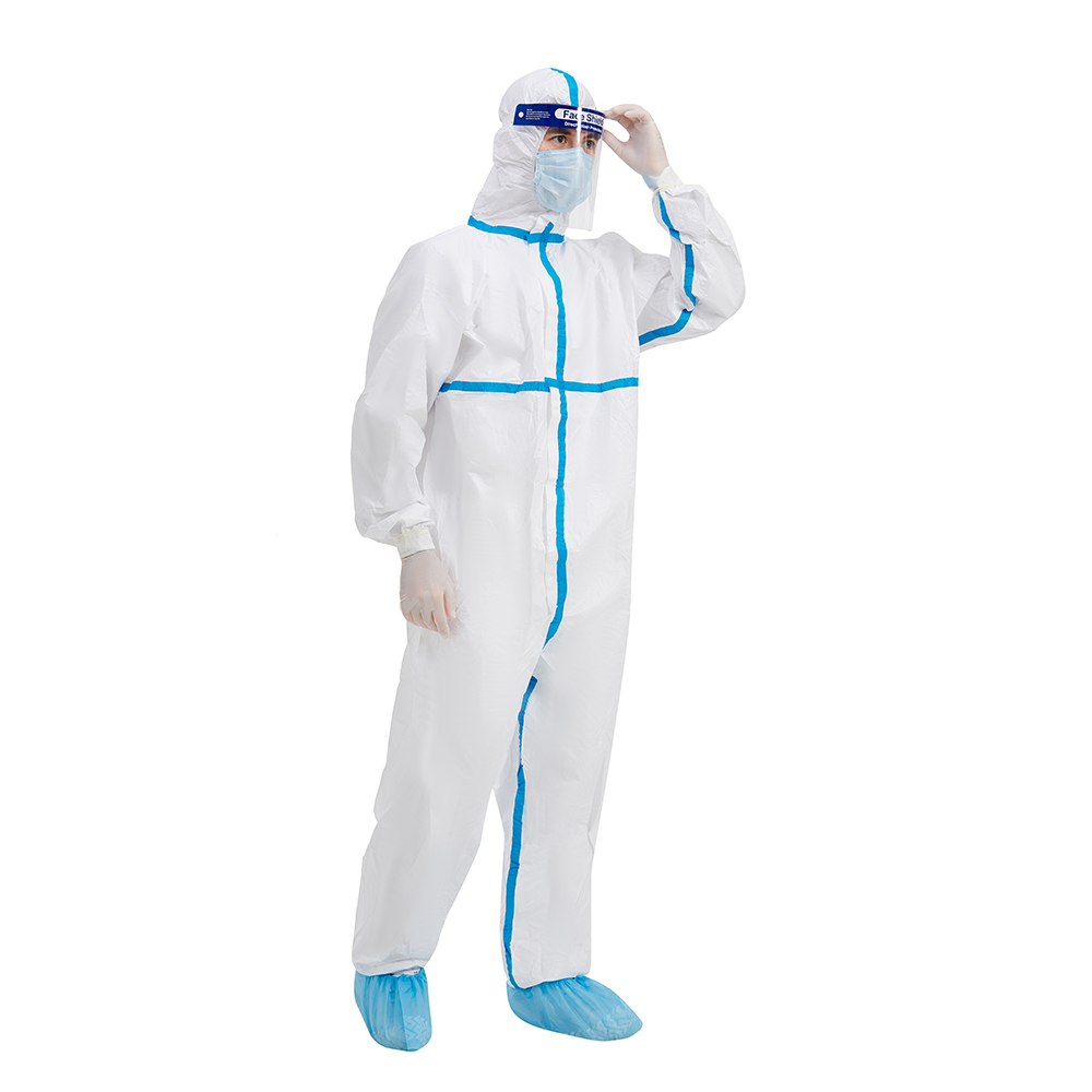 Film Spunbond Disposable Protective Coverall Breathable S-XXXL