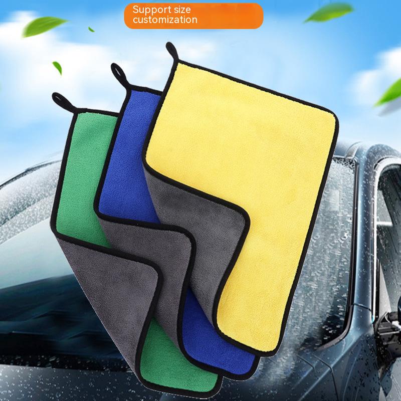 Custom Thicken Plush Car Cleaning Cloth 40x40 Colorful Car Towels with Edge Microfiber