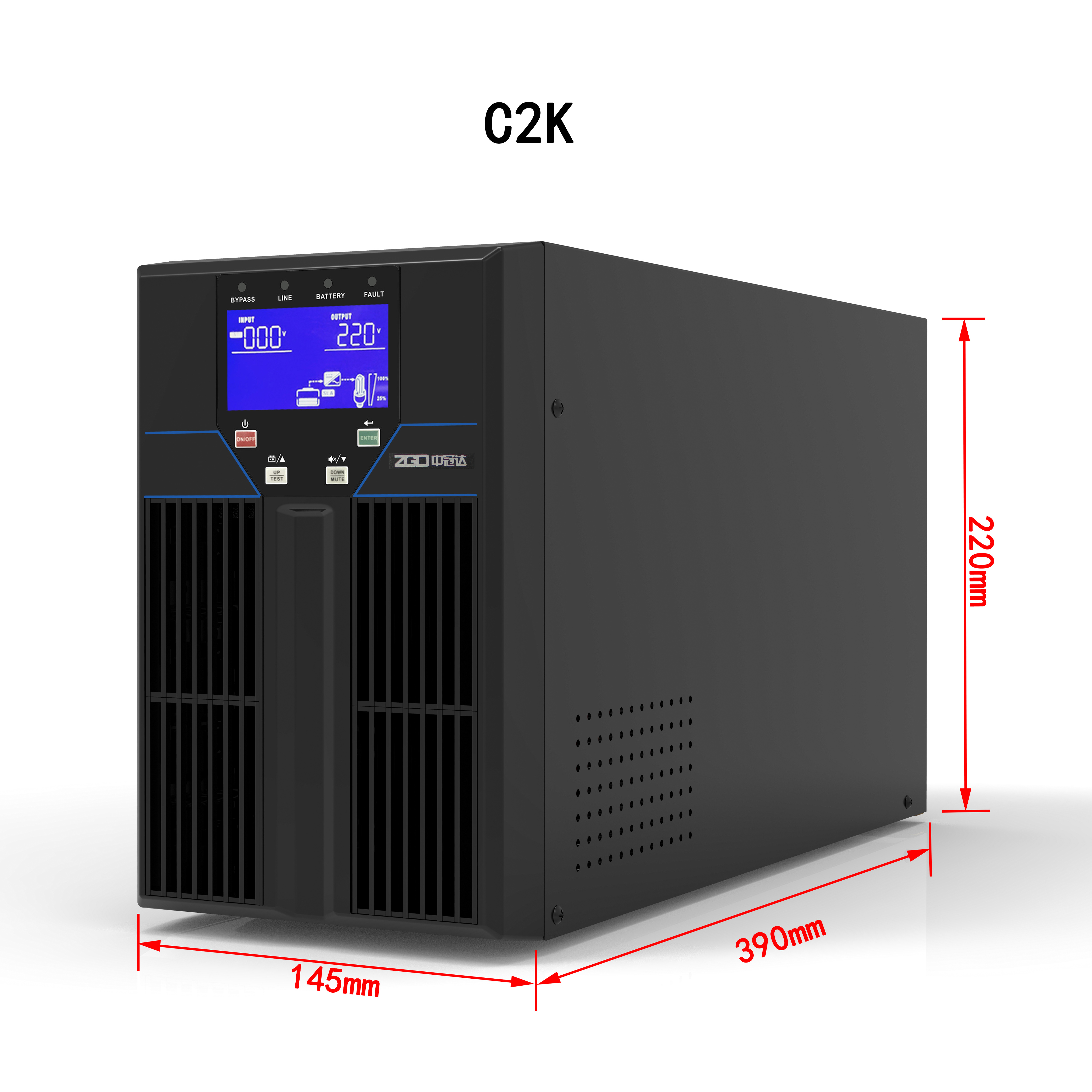 3kva 2400W High Frequency Online UPS Power Systems For CCTV Solution