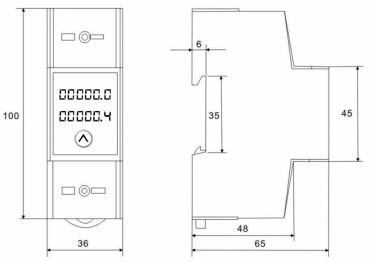 CN36SD AC Single Phase Household/Rental room Watt meter