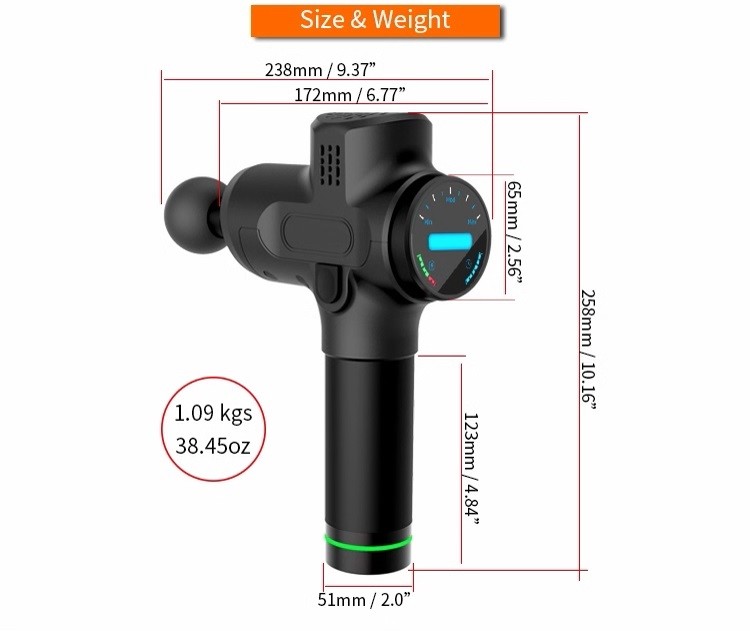 260 Speeds Wireless Handheld Massager Gun Heating Head 24V 20W
