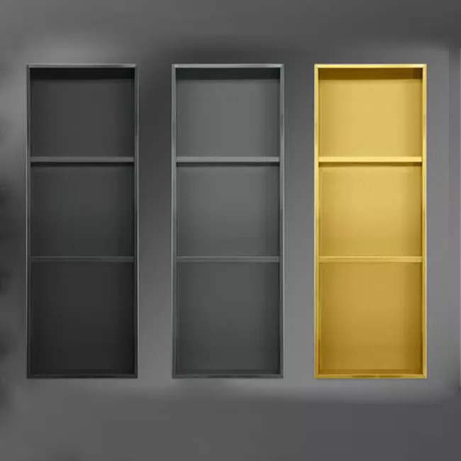 Customized Color 304 Handmade Stainless Steel Easy Installation Shower Wall Recessed Niche
