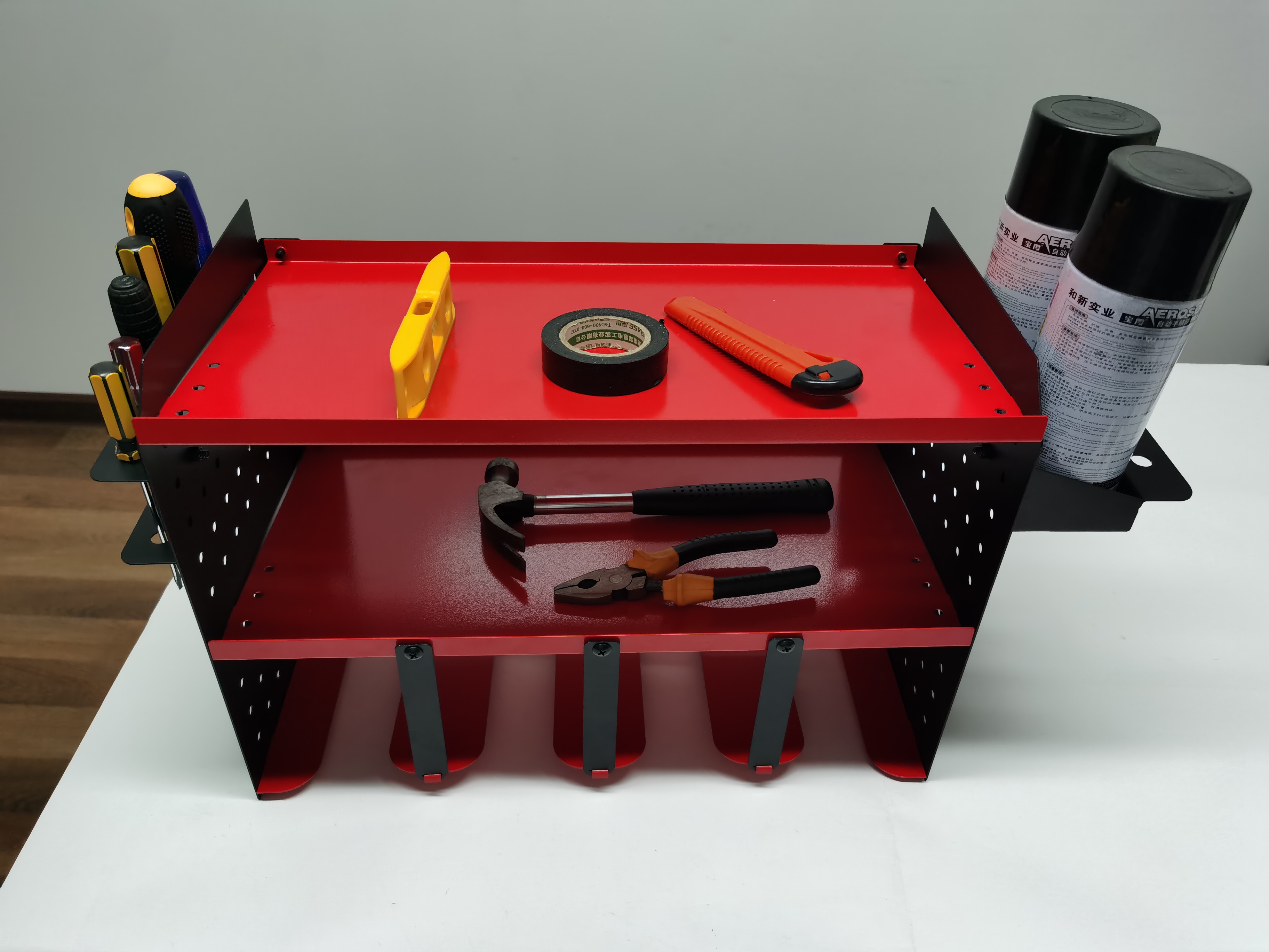 Pegboard Power Tool Organzier Wall Mount Garage Utility Shelf for Cordless Tool Storage