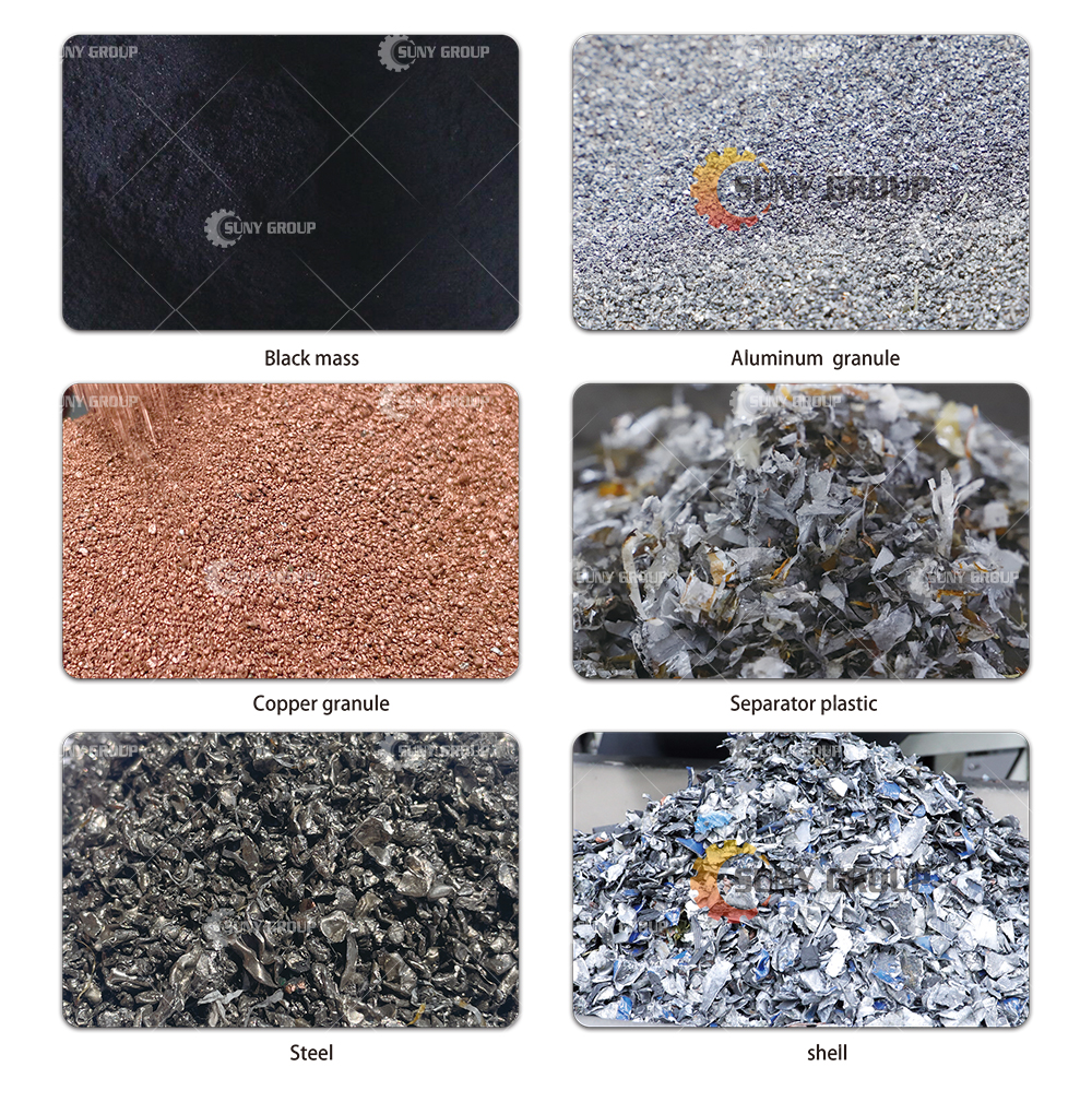 PLC PC Touch Screen Control Lion-ion Cells Recycling Machine for 1000Kg/H Production