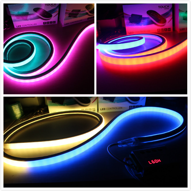 Digital RGB Color-DMX/SPI Led Rope Light Topview neon ribbon strip square 17*17mm