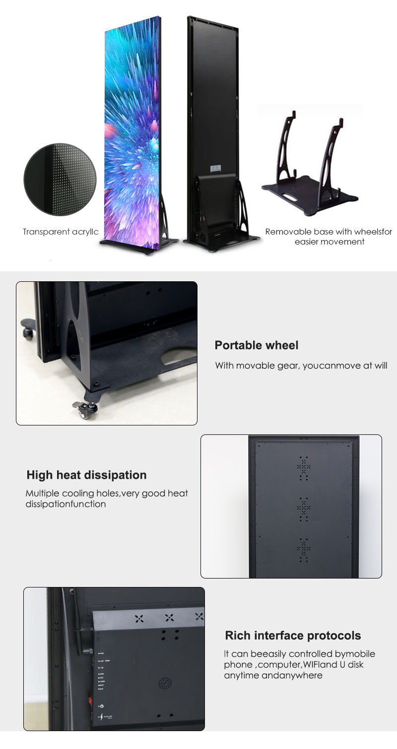 4G Wifi Smart Led Poster Display 2mm 3mm 4mm