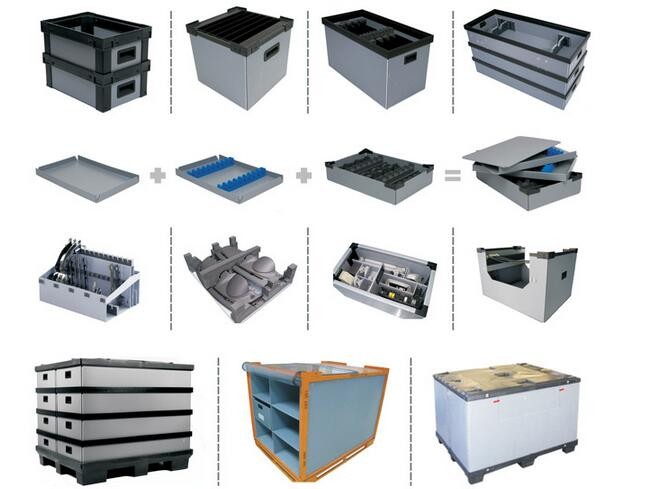 auto pack plastic hopper transport storage pallet box packaging automotive gaylord box with hinged lids