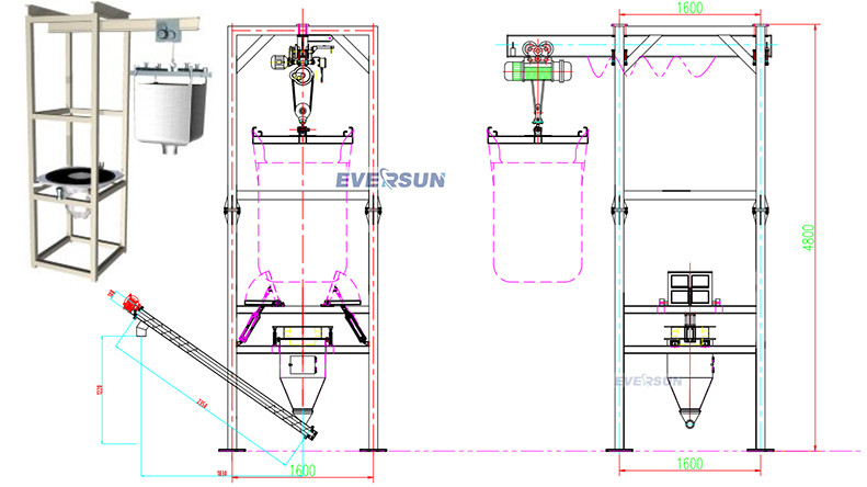 1-500 Ton Automatic DZGX Bulk Bag Unloaded Ton Bag Feeding Station
