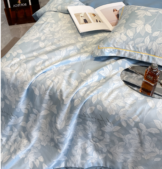National Standards Color Fastness Grade Ice Silk Bedding Set Bed Cover Sheet for 2.0m Bed